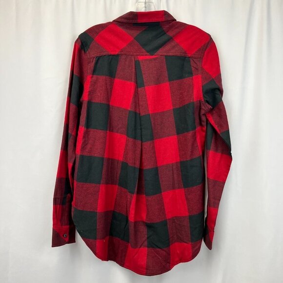 Boston Traders Womens Red Black Check Long Sleeve Button-Up Shirt Size Small New - Picture 2 of 10